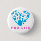 Pro-Life Handprint Heart – Value Life Awareness 缶バッジ (正面)