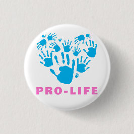 Pro-Life Handprint Heart – Value Life Awareness  缶バッジ