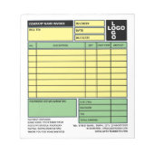 Pro-Logoビジネス向け請求書/見積書 ノートパッド (正面)