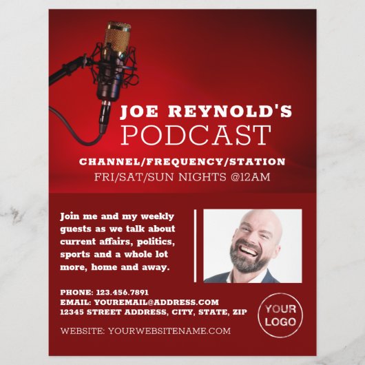 Pro Microphone、Podcaster、ポッドキャスト広告 チラシ (正面)