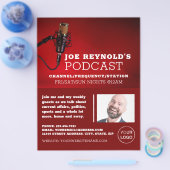 Pro Microphone、Podcaster、ポッドキャスト広告 チラシ (シングル)