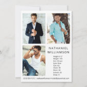 Pro Model Actor 4写真コンポモダンントカード 招待状 (裏面)