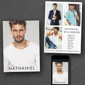 Pro Model Actor 4写真コンポモダンントカード 招待状