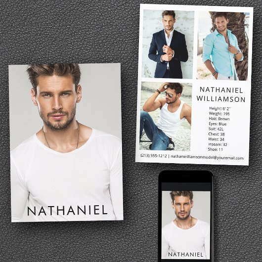 Pro Model Actor 4写真コンポモダンントカード 招待状