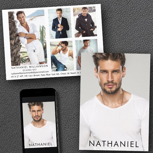 Pro Model Actor 6写真コンポモダンントカード 招待状