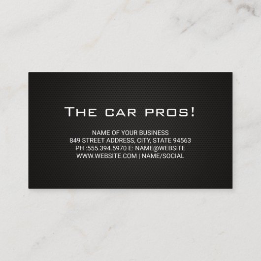 Pro Racingの自動車部品とサービス 名刺 (裏面)