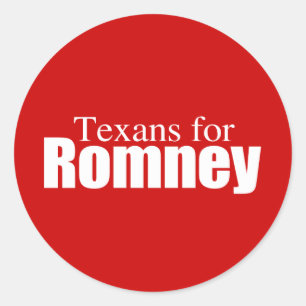 PRO-ROMNEY - ROMNEYのためのテキサス人 -- .png ラウンドシール