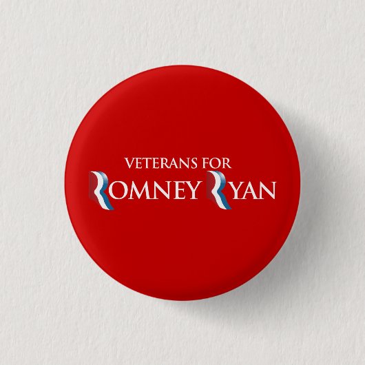 PRO-ROMNEY - ROMNEY RYANの退役軍人-- .png 缶バッジ (正面)