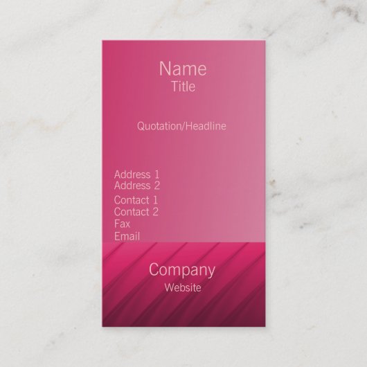 Pro Swirls II名刺、ピンク 名刺 (正面)