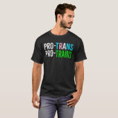 Pro Trans Pro Trains | LGBTQ+ 鉄道ファンTシャツ | Equali Tシャツ (正面フル)