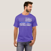 Pro Trump 2024 Back The Blue Thin Blue Line Flag Tシャツ (正面フル)