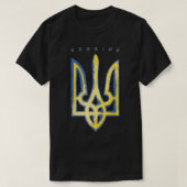Pro Ukraine Support Flag Symbol Ukrainian Trident Tシャツ (デザイン正面)