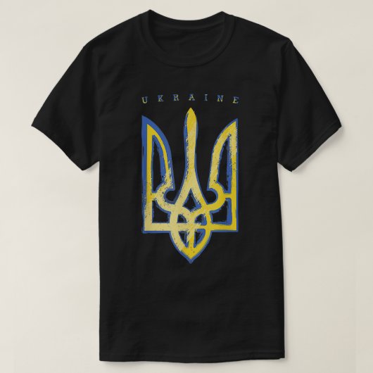 Pro Ukraine Support Flag Symbol Ukrainian Trident  Tシャツ (デザイン正面)