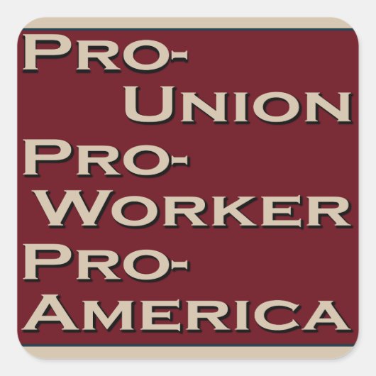 Pro-Union 1940's Style Design スクエアシール (正面)