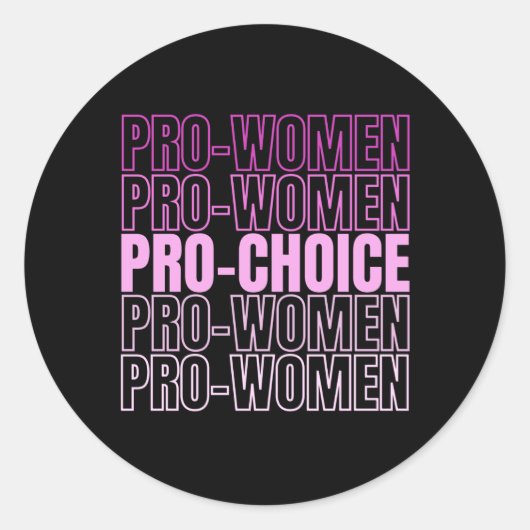Pro Women Pro Choice – 中絶権 ラウンドシール (正面)