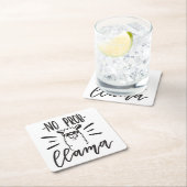 Probのラマのデザイン無し スクエアペーパーコースター (インサイチュ)