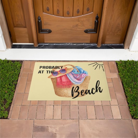 Probably at the Beach Tropical Coastal Doormat ドアマット (室外)