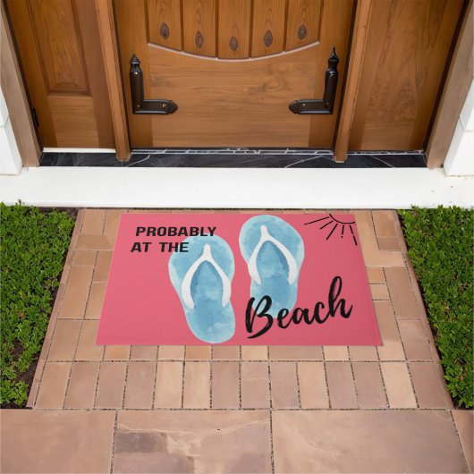 Probably at the Beach Tropical Coastal Doormat ドアマット (室外)