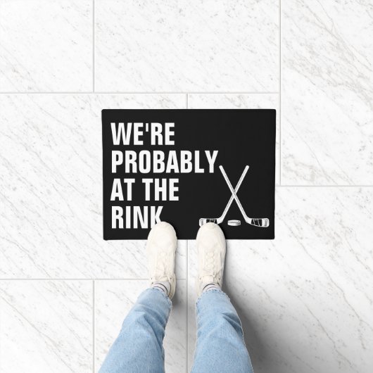Probably At The Rink Hockey ドアマット (室内)