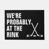 Probably At The Rink Hockey ドアマット (正面)