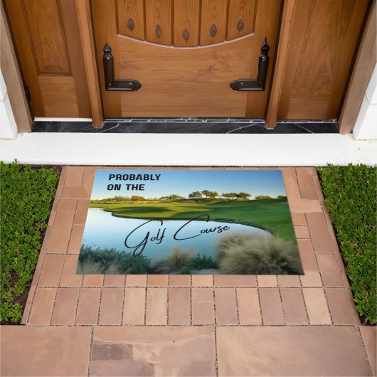 Probably on the Golf Course Golf Lovers Doormat ドアマット (室外)