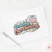 Probably Overthinking Sticker 長方形シール (封筒)