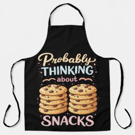 Probably Thinking About Snacks Funny Cute Kitchen エプロン