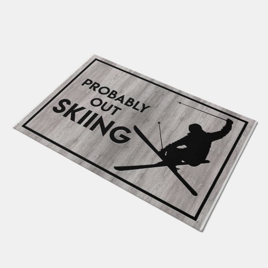 Probaly Out Skiing Simple ドアマット (アングル)