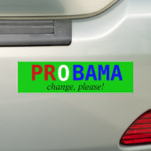 PROBAMAの変更、お願いします! バンパーステッカー (車上)