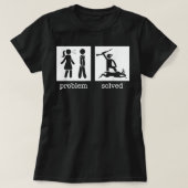 Problem Divorced Solved Funny Divorce Deer Hunting Tシャツ (デザイン正面)