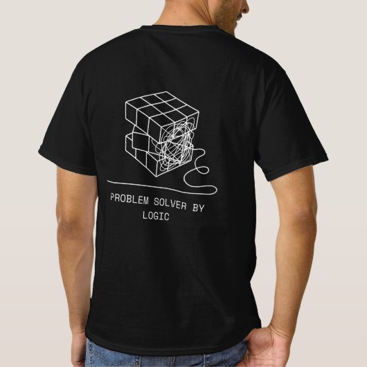 Problem Solver By Logic | Minimalist Rubik's Cube Tシャツ (裏面)