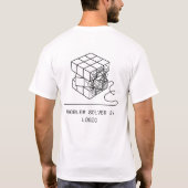 Problem Solver By Logic | Minimalist Rubik's Cube Tシャツ (裏面)