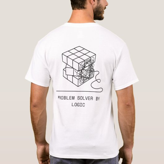 Problem Solver By Logic | Minimalist Rubik's Cube Tシャツ (裏面)