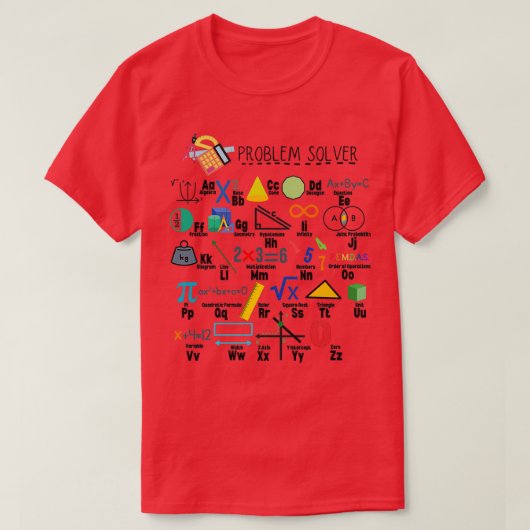 Problem Solver Math Alphabet Math Teacher Classroo Tシャツ (デザイン正面)