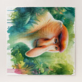 Proboscis Monkey in Watercolors REF39 - Watercolor ジグソーパズル (横)