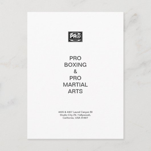 #PROBOXINGと#PROMARTIALARTS シーズンポストカード (正面)