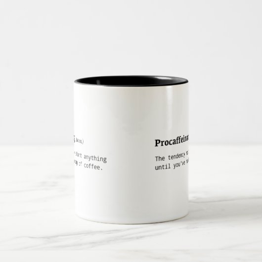 Procaffeinatingのコーヒー・マグのおもしろいな定義 ツートーンマグカップ (中央)