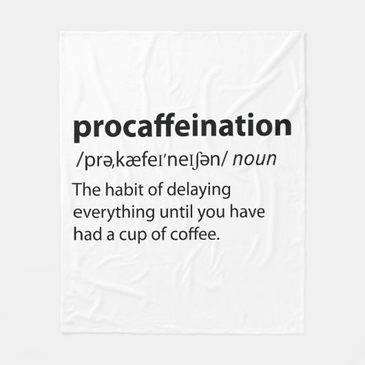 Procaffeinationディクおもしろいショナリ定義 フリースブランケット (正面)