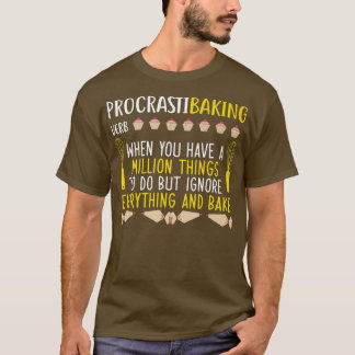 Procastibaking定義おもしろい女性料理と Tシャツ