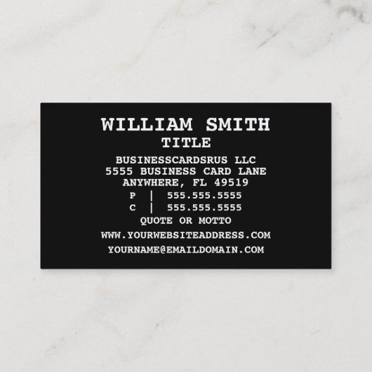 Process Serverの法的用語 名刺 (裏面)