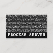 Process Serverの法的用語 名刺 (正面)