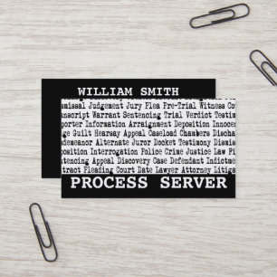 Process Serverの法的用語 名刺