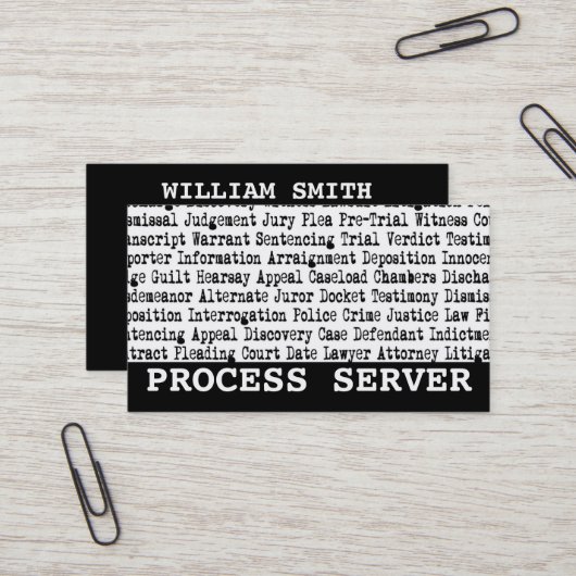 Process Serverの法的用語 名刺 (正面/裏面インサイチュ)
