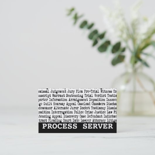 Process Serverの法的用語 名刺 (スタンド正面)