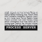 Process Serverの法的用語 名刺 (正面)