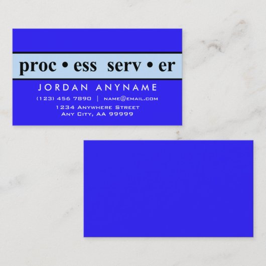 Process Server Blueストライプ Business Card 名刺 (正面/裏面)