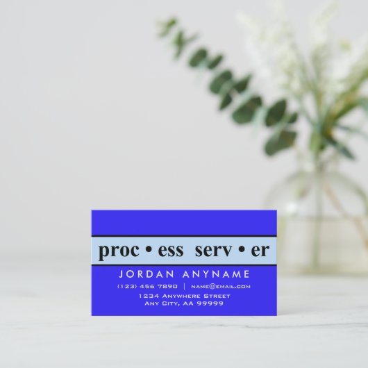Process Server Blueストライプ Business Card 名刺 (スタンド正面)