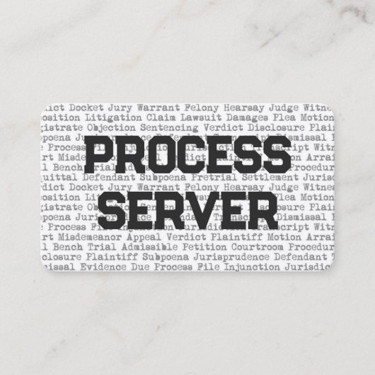 Process Server Legal Words名刺 名刺 (正面)