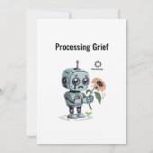  Processing Grief Cute Sad Robot - Emotional AI  サンキューカード (裏面)