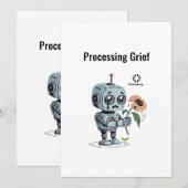  Processing Grief Cute Sad Robot - Emotional AI  サンキューカード (正面/裏面)